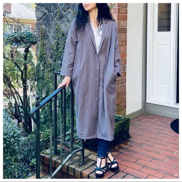 #06 LAST ONE Chic stripes trench coat with pockets - Picture 4 of 10